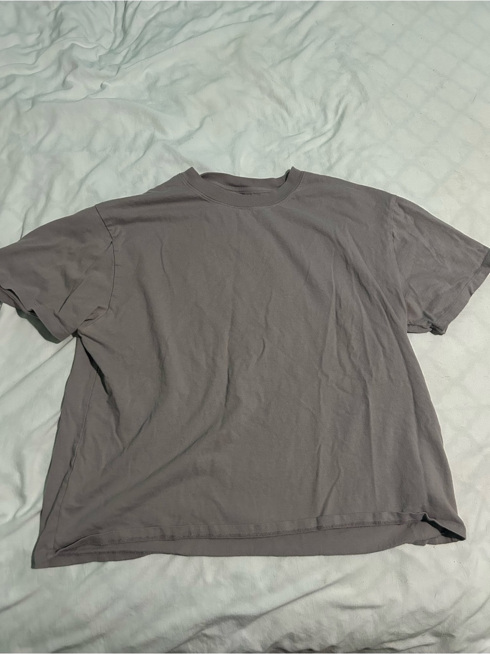 Crew Neck T-Shirt — Gray purple